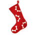 Hand Felted Wool Christmas Stocking - Bones on Red - ARCADIA HOME